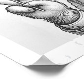 Paashaas krant, zwart wit Pasen Decor Poster (Hoek)