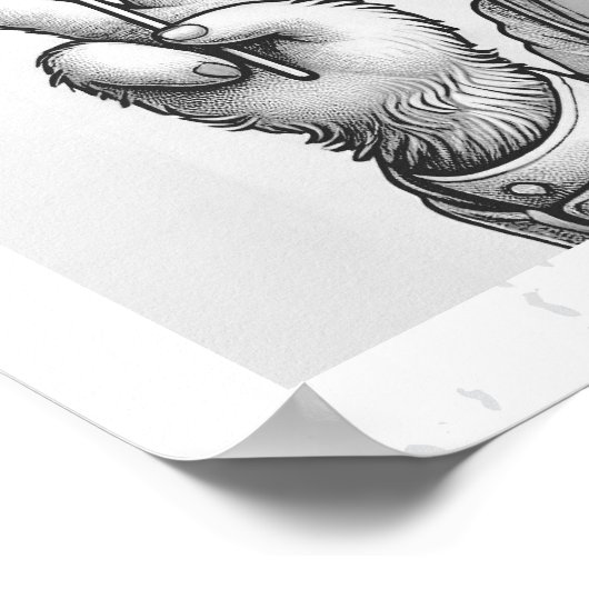 Paashaas krant, zwart wit Pasen Decor Poster (Hoek)