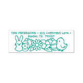 Paashaas Kuiken Ei Lente Bloemen Zelfinktende Stempel (Design)