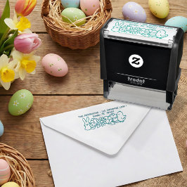 Paashaas Kuiken Ei Lente Bloemen Zelfinktende Stempel