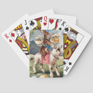 Paashaas Kuiken Gekleurde Geschilderde Eier Geit Pokerkaarten