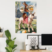 Paashaas Kuiken Gekleurde Geschilderde Eier Geit Poster (Thuiskantoor)