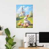 Paashaas & Kuiken Schattige schilderij Poster (Thuiskantoor)