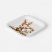 Paashaas & Lam | Chicks & Spring Flowers Schattige Papieren Bordje (Gebogen)