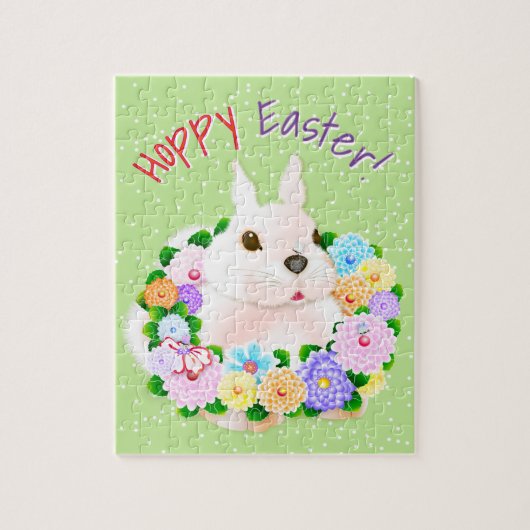 Paashaas Lente Bloemen Legpuzzel (Verticaal)