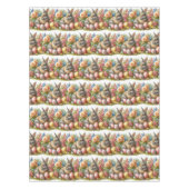  paashaas lente bloemen tafelkleed (Voorkant)