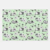 Paashaas lente bloemenpatroon inpakpapier vel (Voorkant 3)