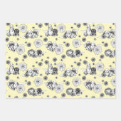 Paashaas lente bloemenpatroon inpakpapier vel (Voorkant)