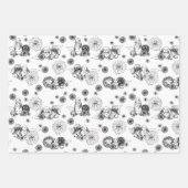 Paashaas lente bloemenpatroon inpakpapier vel (Voorkant)