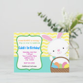 Paashaas Lente Chevron Kinderfeest Uitnodiging (Staand voorkant)