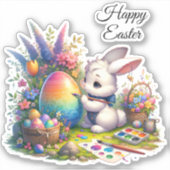 Paashaas Lente Feestvreugde Leuk Sticker (Voorkant)