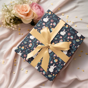 Paashaas lentepatroon cadeaupapier
