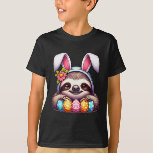Paashaas Luiaard Paas Kleurrijke Eieren Paas Luiaa T-shirt