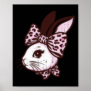 Paashaas Luipaard Lint Cute Konijn Meisjes Kindere Poster