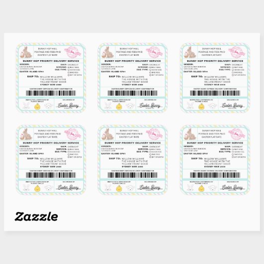 Paashaas Mail Verzendlabel Sticker (Vel)