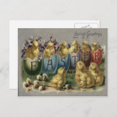 Paashaas mand Gekleurd Ei Zonnebloem Veld Feestdagenkaart (Voorkant / Achterkant)