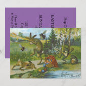 Paashaas mand gekleurde ei kikker kaart (Voorkant / Achterkant)