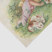 Paashaas Meisje  Briefkaart Kaart Tissuepapier (Detail)