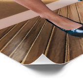 Paashaas meisje zittend op ronde rand kubus perfect poster (Hoek)