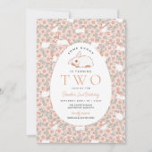 Paashaas Meisjes 2e verjaardag Uitnodiging (Voorkant)