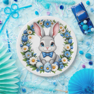 Paashaas Met Bloemen Papieren Bordje
