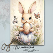 paashaas met bloemenei en vlinders tissuepapier