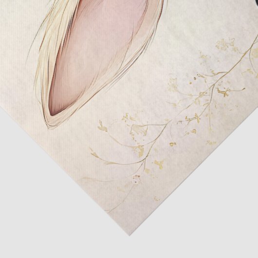 paashaas met bloemenei en vlinders tissuepapier (Detail)