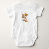 Paashaas met bloemenhoed baby romper (Achterkant)