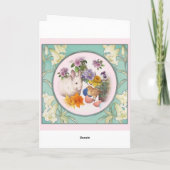 Paashaas met Chickadee Speciale Levering Feestdagen Kaart (Achterkant)