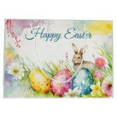Paashaas met drie paaseieren groot cadeauzakje (Achterkant)