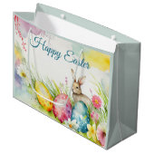 Paashaas met drie paaseieren groot cadeauzakje (Voorkant Gekanteld)
