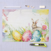 Paashaas met drie paaseieren tissuepapier (Craft)