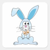 Paashaas met een strik Stropdas Vierkante Sticker (Voorkant)