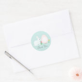 Paashaas met ei Bedankt Ronde Sticker (Envelop)