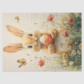 paashaas met ei in wilde bloemen tissuepapier (Voorkant)