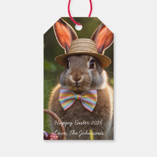 Paashaas met eieren  cadeaulabel (Voorkant)
