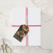 Paashaas met eieren  cadeaulabel (Met Touw)