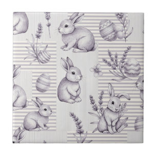 Paashaas met eieren lente Pastel Patroon (12) Tegeltje