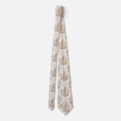 Paashaas met eieren lente pastel patroon (7) stropdas (Achterkant)