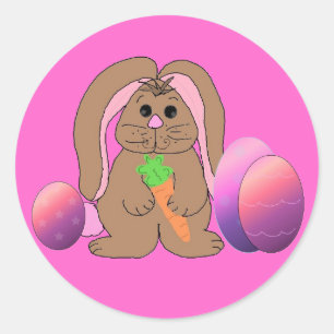 Paashaas Met Eieren Ronde Sticker