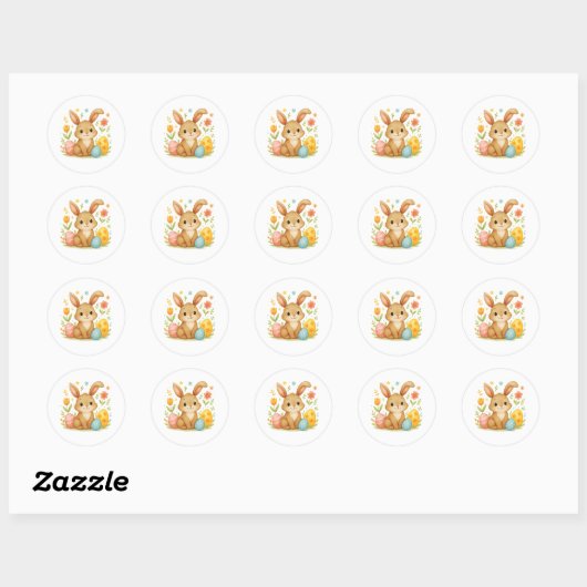 Paashaas met Eieren Sticker (Vel)