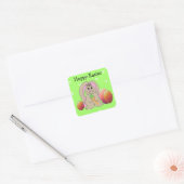 Paashaas Met Eieren Vierkante Sticker (Envelop)