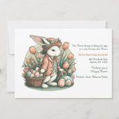 Paashaas met eiermand bewegende aankondiging (Voorkant)