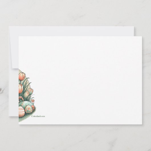 Paashaas met eiermand bewegende aankondiging (Achterkant)