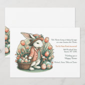 Paashaas met eiermand bewegende aankondiging (Voorkant / Achterkant)