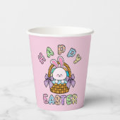 Paashaas met eiermand papieren bekers (Achterkant)