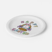 Paashaas met eiermand papieren bordje (Gekanteld)