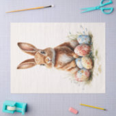 Paashaas met gekleurde eieren Decoupage Tissuepapier (Craft)