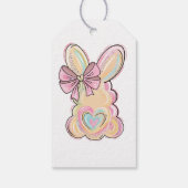 Paashaas met hart en boog cadeaulabel (Achterkant)