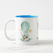 Paashaas met heteluchtballon tweekleurige koffiemok (Links)